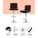 Artiss 2x Bar Stools Leather Gas Lift Brown-5