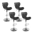 Artiss 4x Bar Stools Gas Lift Leather Seat Black-2