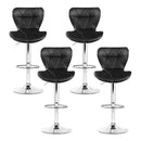 Artiss 4x Bar Stools Gas Lift Leather Seat Black-7