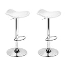 Artiss 2x Bar Stools Leather Gas Lift Chair White-1