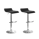 Artiss 2x Bar Stools Adjustable Gas Lift Chairs Black-1