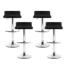 Artiss 4x Bar Stools Adjustable Gas Lift Chairs Black-3