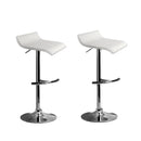 Artiss 2x Bar Stools Adjustable Gas Lift Chairs White-1