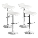 Artiss 4x Bar Stools Adjustable Gas Lift Chairs White-1