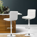 Artiss 2x Bar Stools Padded Leather Gas Lift White-14