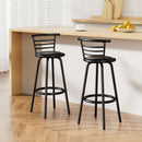 Artiss 2x Bar Stools Swivel Leather Padded Metal-9