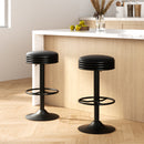 Artiss 2x Bar Stools Leather Padded Gas Lift Black-2