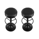 Artiss 2x Bar Stools Leather Padded Gas Lift Black-5