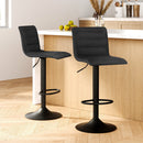 Artiss 2x Bar Stools Gas Lift Linen Fabric Black-1