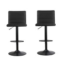 Artiss 2x Bar Stools Gas Lift Linen Fabric Black-6
