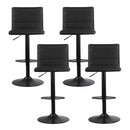 Artiss 4x Bar Stools Gas Lift Linen Fabric Black-6