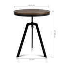 Artiss Bar Table 67-86CM Height Round Brown-2