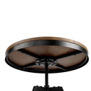 Artiss Bar Table 67-86CM Height Round Brown-6