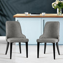 Artiss Dining Chairs Set of 2 Linen Fabric Grey-8