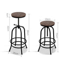 Artiss Bar Stools Adjustable Wood Chairs-2