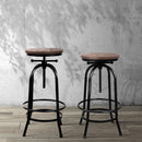 Artiss Bar Stools Adjustable Wood Chairs-7