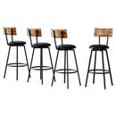 Artiss 4X Industrial Bar Stools Upholstered Counter Chairs Steel Frame Anti-Scratch-1