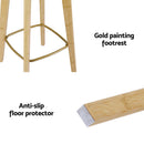 Artiss 2x Bar Stools Bamboo Rattan Stool Counter Chair Kitchen Barstools-5