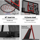 Everfit 3.05M Basketball Hoop Stand System Adjustable Height Portable Red Pro-4