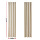 Artiss 2X Blockout Curtains Eyelet 140x230cm Beige-2