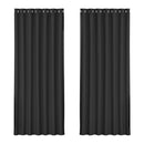 Artiss 2X Blockout Curtains Eyelet 240x230cm Black-1