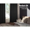 Artiss 2X Blockout Curtains Eyelet 240x230cm Black-3