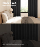 Artiss 2X Blockout Curtains Eyelet 240x230cm Black-4