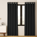 Artiss 2X Blockout Curtains Eyelet 240x230cm Black-8