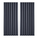 Artiss 2X Blockout Curtains Eyelet 300x230cm Charcoal-1