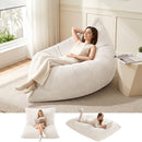 Artiss 3 in 1 Bean Bag Chair Cover (No Filler) Convertible Bean Bag for Adults, Corduroy Stuffed Animal Storage Bean Bag Cover Washable for Living Room Bedroom, Beige-1