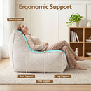 Artiss Bean Bag Chair Cover (No Filler) Soft Corduroy Stuffed Animal Storage Bean Bag Cover for Adults, Washable Lazy Sofa Cover for Living Room Bedroom, Beige-7