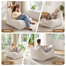 Artiss Bean Bag Chair Cover (No Filler) Soft Corduroy Stuffed Animal Storage Bean Bag Cover for Adults, Washable Lazy Sofa Cover for Living Room Bedroom, Beige-8