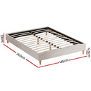 Artiss Bed Frame Double Size Beige ZORA-3
