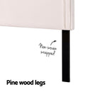 Artiss Bed Frame Bed Head Headboard King Velvet IRIS Beige-6