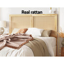 Artiss Bed Head Headboard Double Rattan - RIBO Pine-4
