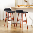 Artiss 2x Bar Stools Wooden Stool Black-1