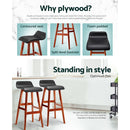 Artiss 2x Bar Stools Wooden Stool Black-6