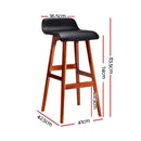 Artiss 4x Bar Stools Wooden Stool Black-2