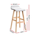 Artiss 4x Bar Stools Wooden Stool White-2