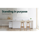 Artiss 2x Bar Stools Padded Leather Wooden Beige-8