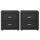 Artiss 2X Bedside Table 2 Drawers Fabric - CADEN Charcoal-2