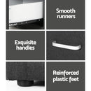 Artiss 2X Bedside Table 2 Drawers Fabric - CADEN Charcoal-6