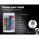 Artiss Cole LED Bed Frame PU Leather Gas Lift Storage - Black Double-6