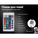 Artiss Lumi LED Bed Frame PU Leather Gas Lift Storage - Black Double-5