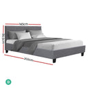 Artiss Neo Bed Frame Fabric - Grey Double-2