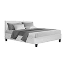 Artiss Neo Bed Frame PU Leather - White Double-8