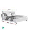 Artiss Neo Bed Frame PU Leather - White Double-2