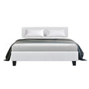 Artiss Neo Bed Frame PU Leather - White Double-3