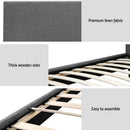 Artiss Neo Bed Frame Fabric - Grey King Single-7
