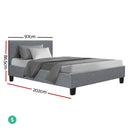 Artiss Neo Bed Frame Fabric - Grey Single-2